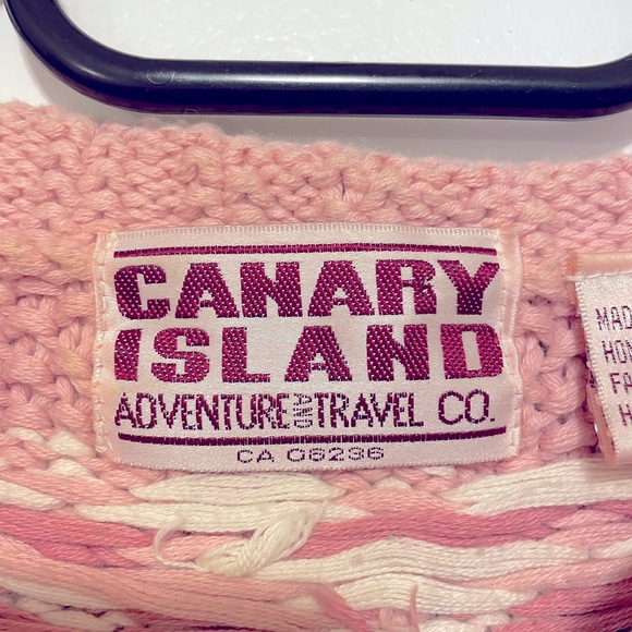 Vintage Nordic Fair Isle oversized knit sweater Canary Island Valentine - Picture 6 of 10